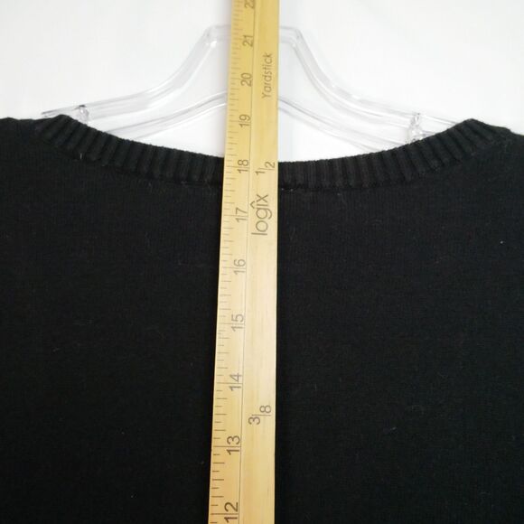 Torrid Womens Size 1 Black Cardigan w Flower Decor Button Up Sweater - Picture 10 of 12